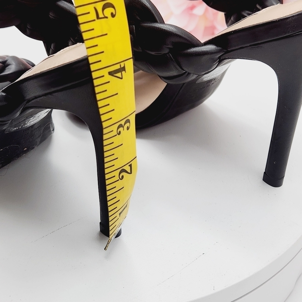 Steve Madden Kenley Citron Braided High Heel Sandals Slide-on Black Size 6.5 - Picture 15 of 16